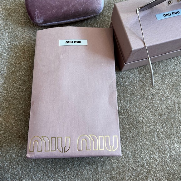 Miu Miu Circle Cat Eye Pink/White/Gold Sunglasses - Picture 9 of 10